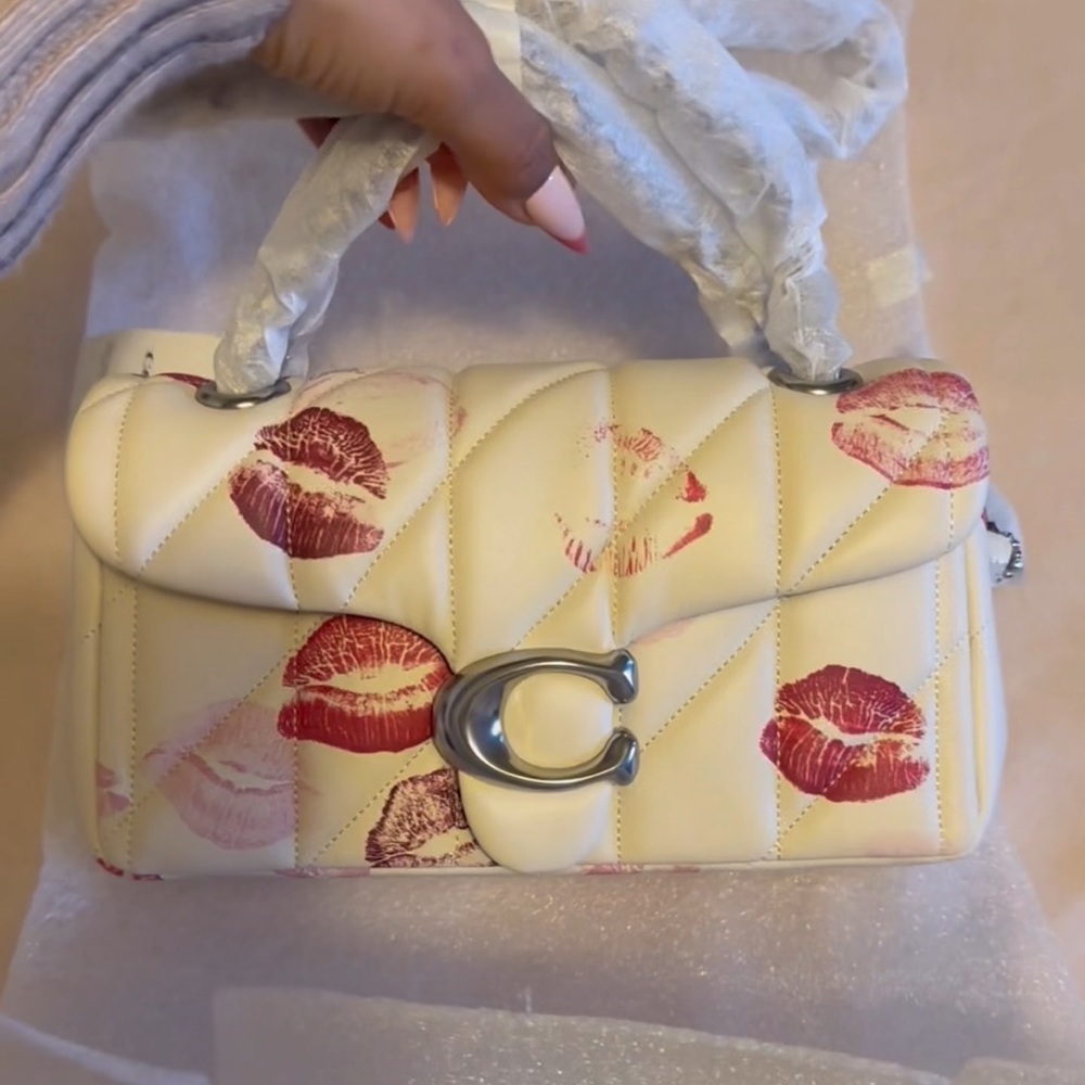 Coach lip print shoulder bag